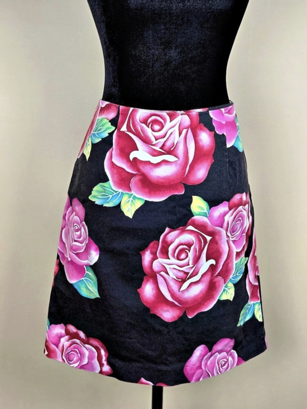 Vintage WD•NY Graphic Floral Rose Pencil Skirt - Early 2000s Y2K